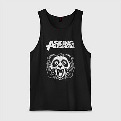 Майка мужская хлопок Asking Alexandria rock panda, цвет: черный