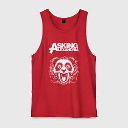 Майка мужская хлопок Asking Alexandria rock panda, цвет: красный