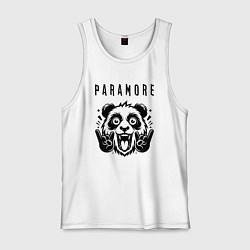 Майка мужская хлопок Paramore - rock panda, цвет: белый