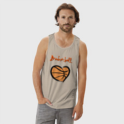 Майка мужская хлопок Basket lover, цвет: миндальный — фото 2