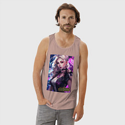 Майка мужская хлопок League of Legends Kaisa Kda, цвет: пыльно-розовый — фото 2