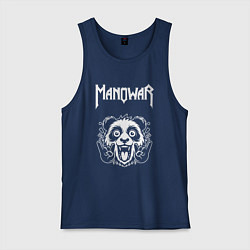 Майка мужская хлопок Manowar rock panda, цвет: тёмно-синий
