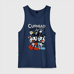Майка мужская хлопок Cuphead - devil, цвет: тёмно-синий