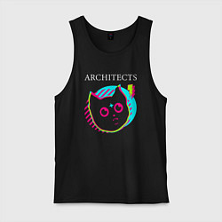 Майка мужская хлопок Architects rock star cat, цвет: черный