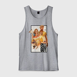 Майка мужская хлопок Каскадеры Райан Гослинг и Эмили Блант, цвет: меланж