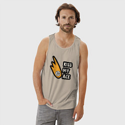 Майка мужская хлопок Kiss my ace volleyball, цвет: миндальный — фото 2