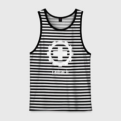 Майка мужская хлопок Laibach - Cross, цвет: черная тельняшка