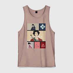 Майка мужская хлопок Самурай Чамплу Мугэн, цвет: пыльно-розовый