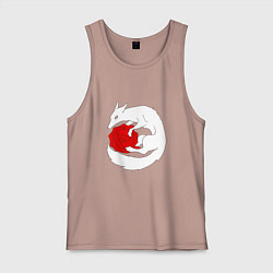 Майка мужская хлопок Лиса и роза, цвет: пыльно-розовый