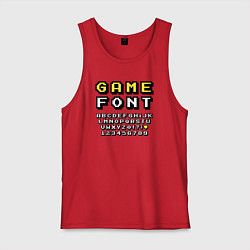 Майка мужская хлопок Game font, цвет: красный