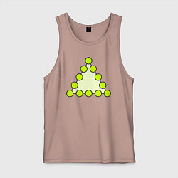 Майка мужская хлопок Треугольник из кругов, цвет: пыльно-розовый