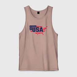 Майка мужская хлопок Map USA, цвет: пыльно-розовый