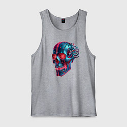 Мужская майка Metal cyber skull - ai art