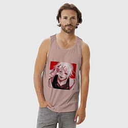 Майка мужская хлопок Токийский гуль Сузуя, цвет: пыльно-розовый — фото 2