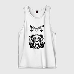 Майка мужская хлопок Mayhem - rock panda, цвет: белый