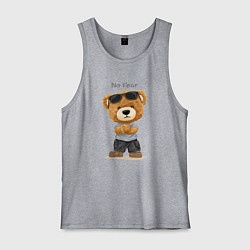 Майка мужская хлопок Плюшевый медвежонок - бесстрашный, цвет: меланж