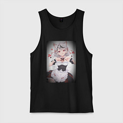 Майка мужская хлопок Аниме девочка кошечка витубер Sakamata Chloe, цвет: черный