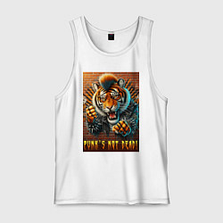 Мужская майка Punks not dead - motto tiger