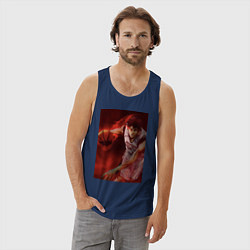 Майка мужская хлопок Баскетбол Тайга Кагами, цвет: тёмно-синий — фото 2