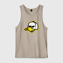 Майка мужская хлопок Кепка утка, цвет: миндальный