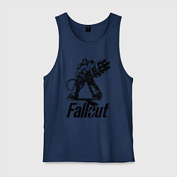 Майка мужская хлопок Фоллаут - силовая броня, цвет: тёмно-синий