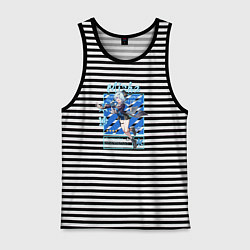 Майка мужская хлопок Миша - Хонкай Стар Рейл, цвет: черная тельняшка