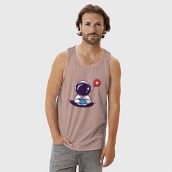 Майка мужская хлопок Космический кофе, цвет: пыльно-розовый — фото 2