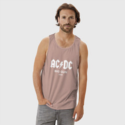 Майка мужская хлопок AC DC - Big gun 1993, цвет: пыльно-розовый — фото 2
