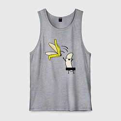 Майка мужская хлопок Банан показывает стриптиз, цвет: меланж