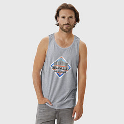 Майка мужская хлопок Los Angeles USA, цвет: меланж — фото 2