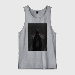 Майка мужская хлопок Поднятие уровня в одиночку Джину Сон статуя, цвет: меланж