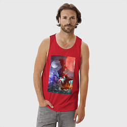 Майка мужская хлопок Моя геройская академия Кацуки Бакуго Идзуку Мидори, цвет: красный — фото 2