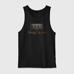 Майка мужская хлопок Doom the dark ages logo, цвет: черный