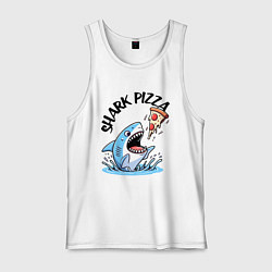 Майка мужская хлопок Shark pizza - ai art fantasy, цвет: белый
