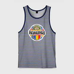 Майка мужская хлопок Румыния, цвет: синяя тельняшка