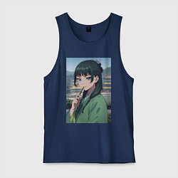 Майка мужская хлопок Монолог фармацевта Маомао детектив, цвет: тёмно-синий