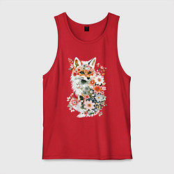 Мужская майка Лисий контур из цветов