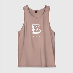 Майка мужская хлопок Zenless Zone Zero logo, цвет: пыльно-розовый
