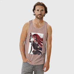 Майка мужская хлопок Реинкарнация безработного Бореас Грейрат, цвет: пыльно-розовый — фото 2