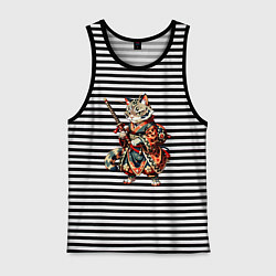 Мужская майка Кот ниндзя - японский воин