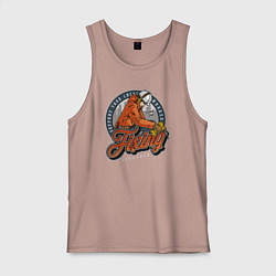 Майка мужская хлопок Поддержите своего местного работника, мастера на в, цвет: пыльно-розовый