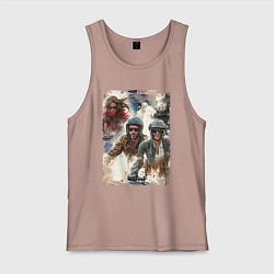 Мужская майка Мотокросс -акварель