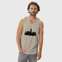 Майка мужская хлопок Тардис и Лондон, цвет: миндальный — фото 2