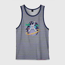 Майка мужская хлопок Space summer, цвет: синяя тельняшка