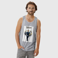 Майка мужская хлопок The office characters, цвет: меланж — фото 2