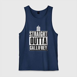 Майка мужская хлопок Straight outta gallifrey, цвет: тёмно-синий