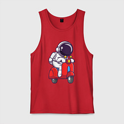 Мужская майка Космонавт на мотороллере