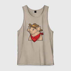 Мужская майка Свинка ковбой