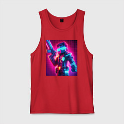 Мужская майка Minecraft and cyberpunk collaboration - neon glow