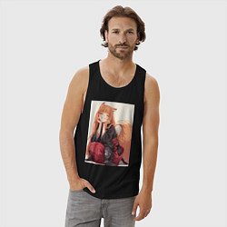 Майка мужская хлопок Волчица и пряности Холо торговец, цвет: черный — фото 2